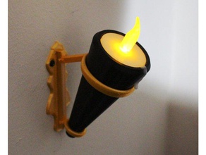 tea light torch decor castle cave dungeon lamp led nsfw sconce 3d print model - Mito3D