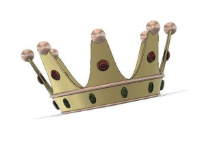 simple crown props cown gemstones kind princess 3d print model - Mito3D