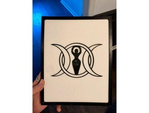 moon goddess 2d art w frame 2dart picture symbol wall mount wicca wiccan witch 3d print model - Mito3D