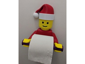santa hat lego man toilet paper holder - vvk187 bathroom 3d print model - Mito3D