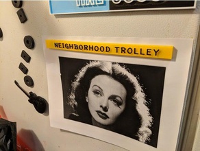 mr rogers' neighborhood trolley sign - refrigerator magnet scans & replicas hello neighbor rogers 3d print model - Mito3D