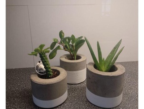 concrete pot plant decor 3d print model - Mito3D