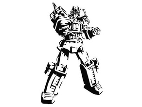 optimus prime stencil 2d art autobot transformers 3d print model - Mito3D