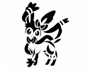 sylveon stencil 2d art eeveelution fairy pokemon 3d print model - Mito3D