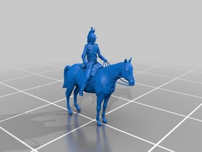french horseman rare art army figure napoleonic scan sla war 3d print model - Mito3D