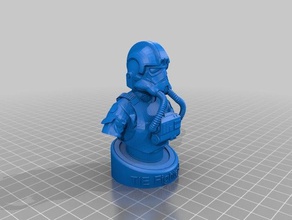 tie fighter pilot bust people 3d print model - Mito3D