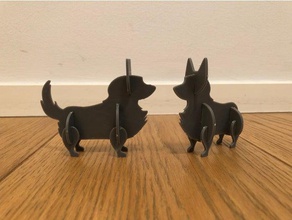 pop-up welsh corgi hobby 2d art dog popup 3d print model - Mito3D