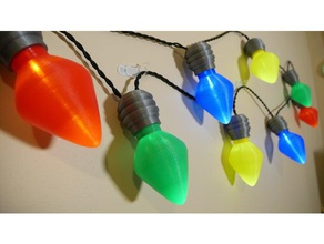 eski okul dev Noel ışık ampul dekor dekorasyon ışıkları 3d print model - Mito3D