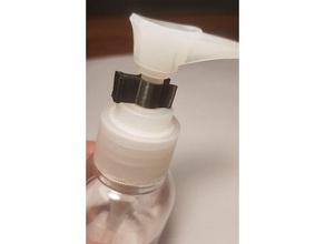 travel pump bottle squeeze blocker bathroom prevent 3d print model - Mito3D