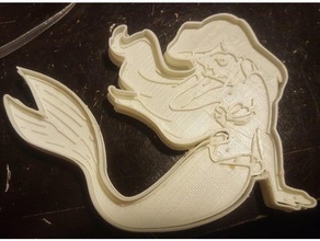 ariel little mermaid cookie cutter kitchen dining disney princess 3d print model - Mito3D