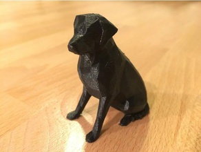 low poly labrador female version animals dog lowploy polygon retriever 3d print model - Mito3D