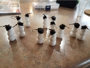 3d snowman earrings 3d print model - Mito3D
