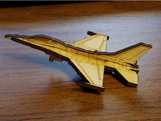 lasercut f-16 fighting falcon vehicles airplane f16 jet 3D print model - Mito3D