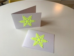 Schneeflocke Weihnachten Karte Weihnachts-Dekoration Gruß-Karte auf der Schablone 3d print model - Mito3D