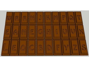 letras de chocolate juguete juego accesorios barra 3d print model - Mito3D