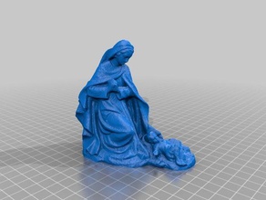 mary jesus nativity sculptures 3d print model - Mito3D