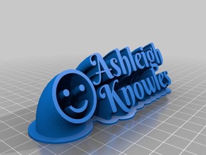 ashleigh 2-nom de la ligne plaque bureau personnalisé 3d print model - Mito3D