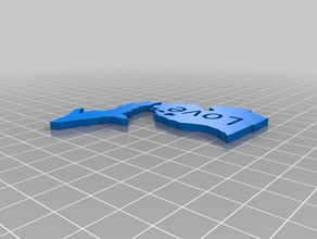 Liebe michigan Zeichen logos 3d-Druck 3d print model - Mito3D