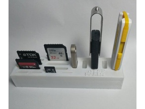 container sd pendrive - holder 3d printer accessories micro card 3d print model - Mito3D
