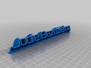 jodie bez sweeping name plate office customized 3d print model - Mito3D