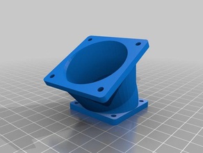 my customized parametrizable 40 50 mm 30 degrees fan adapter manifold tube angle 3d printing 3d print model - Mito3D