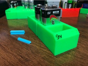 9volt battblox nove volts da bateria de armazenamento eletrônica 9 Bateria 9v caso titular suporte organizador 3d print model - Mito3D