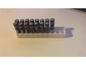2x10 battery organizer aaa batterys diy holder office organization storage 3d print model - Mito3D