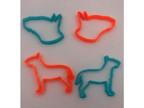 mini bull terrier cookie cutters kitchen dining 3d print model - Mito3D