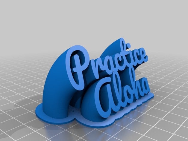 prática de aloha office personalizado 3D print model - Mito3D