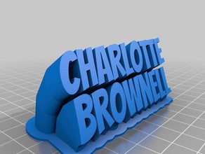 charlottebrownell customized sweeping 2-line name plate office 3d print model - Mito3D