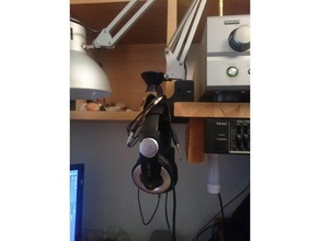 ikea tête de lampe téléphones titulaire bureau casque d'écoute support stand 3d print model - Mito3D