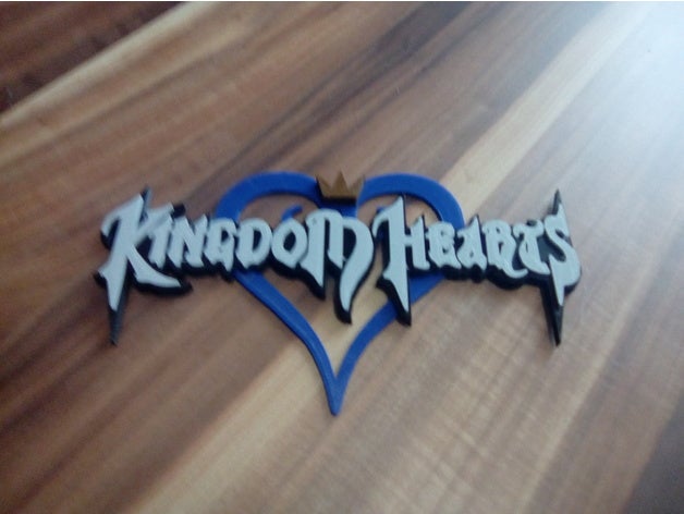 kingdom hearts logo remixed multi-colour printing toys games hears multi colour material 3D print model - Mito3D