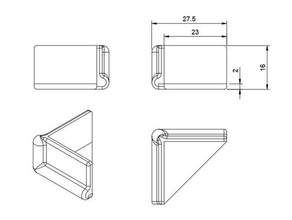 eckenschoner f&uumlr m&oumlbelecken arredamento schutz schutzkappe 3d print model - Mito3D