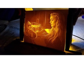daenerys targaryen lithophane 2d art dragón fuego juego de tronos conseguí el led la madre los dragones lámpara noche stark 3d print model - Mito3D