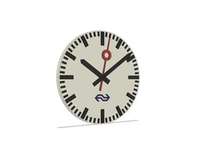 ferrocarril del reloj giro de estilo ferroviario suizo decoración 3d print model - Mito3D