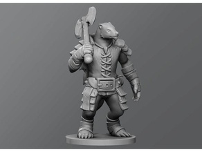 badger warrior toys games dd dungeons dragons tabletop 3d print model - Mito3D