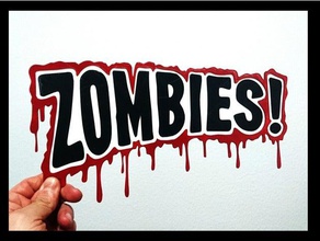 logo zombies 2d Kunst 3dlito Blut multicolor sangre auf der Schablone terror 3d print model - Mito3D