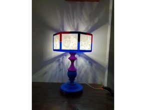 6 lati lithophane notte standing lamp arredamento cornice 3d print model - Mito3D