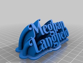 meghan 2-nom de la ligne plaque bureau personnalisé 3d print model - Mito3D