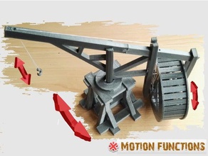 medieval crane motion functions no supports needed engineering funciones movimiento gra grue mdivale medievale nsfw 3d print model - Mito3D