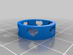 my customized heart ring 65 rings 3d print model - Mito3D