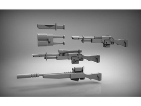 lasgun, die Sniper-Ausrüstung Modelle 28 40k bit krieg miniaturen tabletop wargaming warhammer 3d print model - Mito3D
