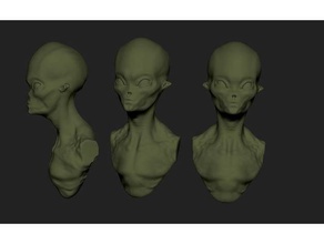 alien sculture art ufo 3d print model - Mito3D