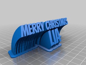 frohe Weihnachten, lia kehren 2-Zeile name plate thingiverse office angepasst 3d print model - Mito3D