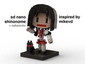 lego sd nano shinonome & sakamoto inspired model robots chibi figure nichijou super deformed 3d print model - Mito3D
