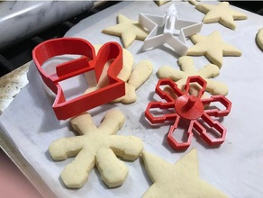 xmas cookie cutter 3 pack kitchen dining baking christmas cookiecutter cookies cutters holiday 3d print model - Mito3D