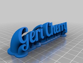 geri name plate office customized 3d print model - Mito3D