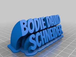 bodie david schneider-Plakette office angepasst 3d print model - Mito3D