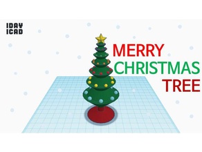 1dia 1cad árvore de natal decoração 1day1cad merry merrychristmas feliz 3d print model - Mito3D