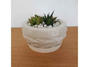 dodecagonal wave planter short version decor concrete mold nsfw planters pot 3d print model - Mito3D